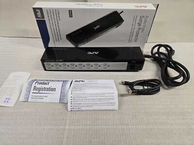 APC Premium Audio/Video Surge Protector 8 Outlet with Coax Protection, 120V
