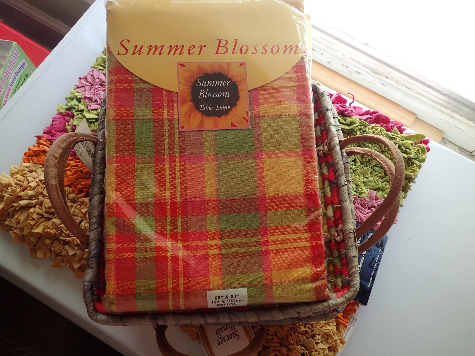 NEW BeautifulColor  Matching Set of Baskets, Rag Rug, Table Cover & Dish Clothes
