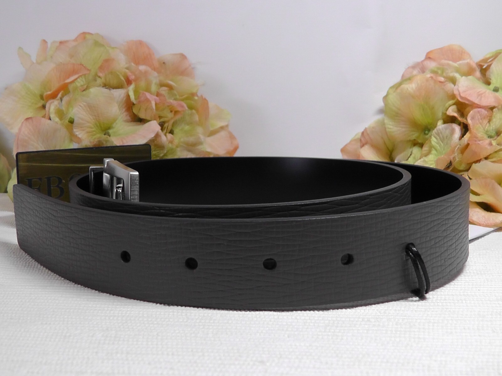 Pre-owned Ferragamo Salvatore  Men's Black/gray Leather Reversible Belt Size 34 / 34 Inches