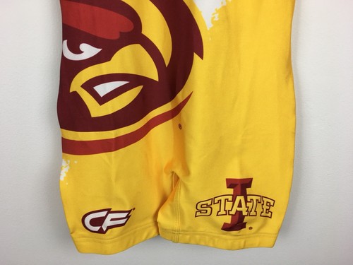 Iowa State Cyclones Youth M 70-85lb Custom Wrestling Singlet Crimson Yellow ISU
