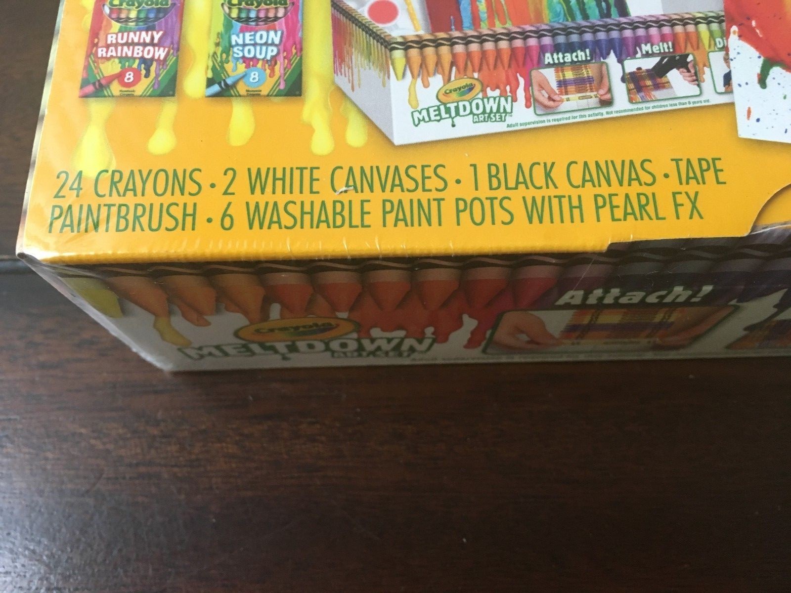 New Sealed Crayola Meltdown Art Set 3 Melted Crayon Canvas Projects Unique Kids