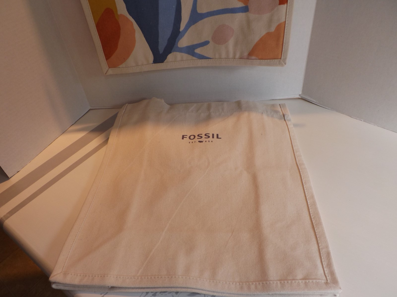 Two Fossil Canvas Reusable Shopping/Beach Bags