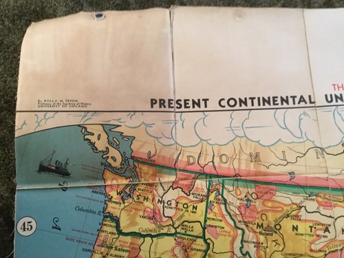 TRYON ILLUSTRATED AMERICAN HISTORY MAP 1893 BY WEBER COSTELLO CO. 39 1/4”X 48”