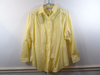 Shirtcraft Yellow Button Front Shirt Size S NOS Vintage Oxford Solid Cotton