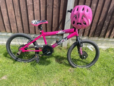 Girls Pink Flite Panic BMX bike 20 inch with Stunt Pegs & Helmet