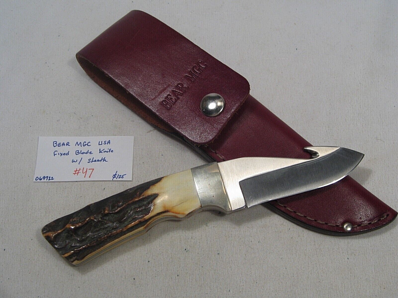 BEAR MGC USA Fixed Blade Knife w/ Sheath. #47 | eBay BEAR MGC USA Fixed Blade Knife w/ Sheath. #47 | eBay