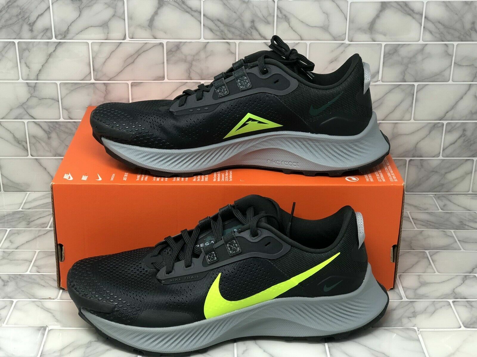 

Мужские кроссовки для бега Nike Zoom Pegasus Trail 3 Volt Smoke Grey Black DA8697-002 sz 9, Серый, Nike Pegasus Trail 3