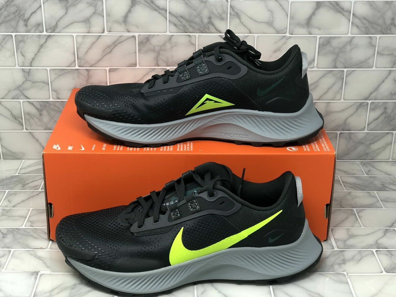 Мужские кроссовки для бега Nike Zoom Pegasus Trail 3 Volt Smoke Grey Black DA8697-002 sz 9