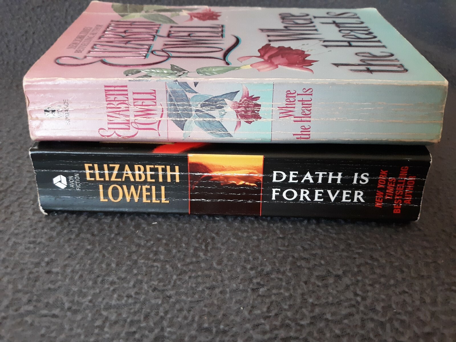 Elizabeth Lowell Lot of 2 Paperbacks Death is Forever/Where the Heart Is