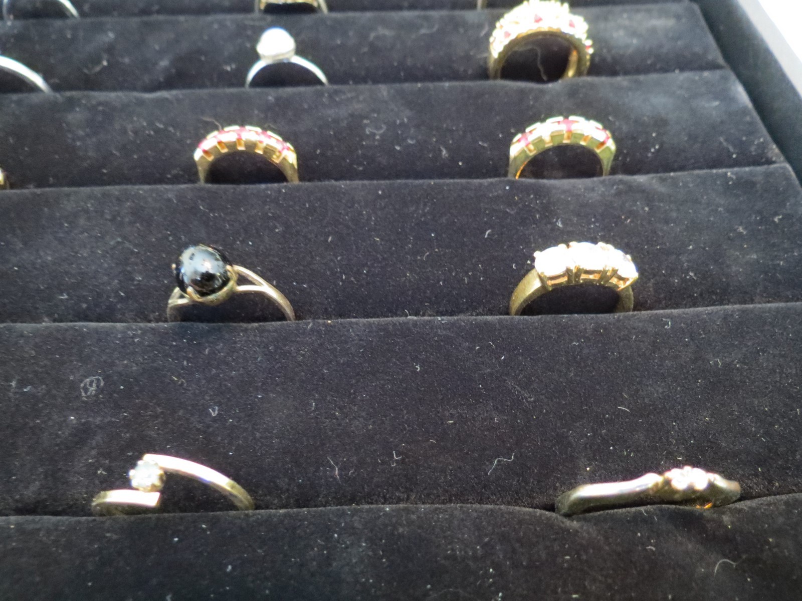 Lot of 35 Vintage Rings, Various sizes and Materials.