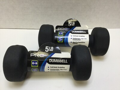 Pro Strength Neoprene Coated 5 lb. Dumbbells, Lot of 2, FREE SHIPPING