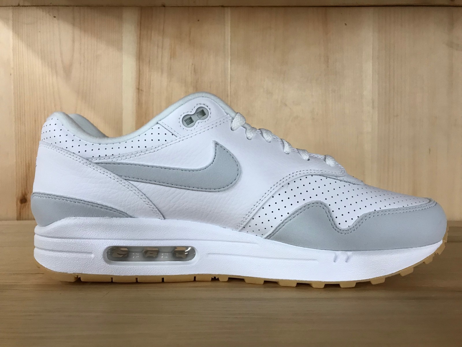 NIKE AIR MAX 1 WHITE PURE PLATINUM GUM YELLOW RUNNING MENS SZ 8-13  AH8145-103