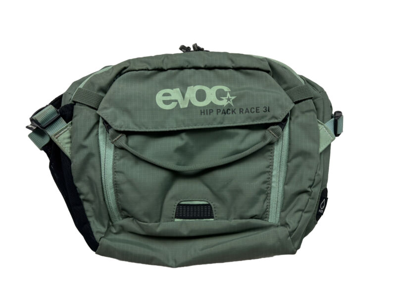 EVOC Hip Pack Race 3L Green Cycling Hydration Waist Pack - Bladder Not Included