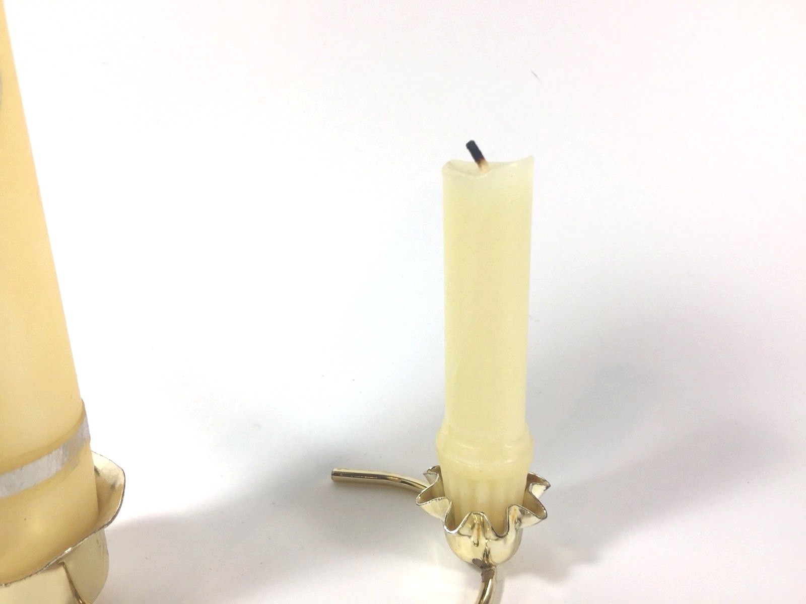 Vintage 4 Piece Wedding Marriage Ceremony Candle Set Unity Cross Rings - Used