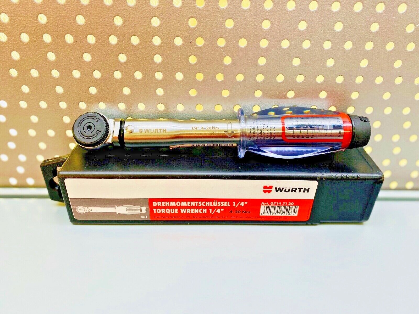 Würth Drehmomentschlüssel Drehmoment 4-20 Nm mit 1/4 Zoll 07147120 Torque Wrench