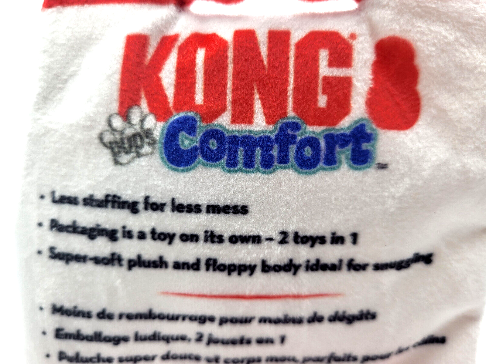 KONG Comfort Pups Goldie Medium Plush Squeaky Crinkly Packaging Dog Toy