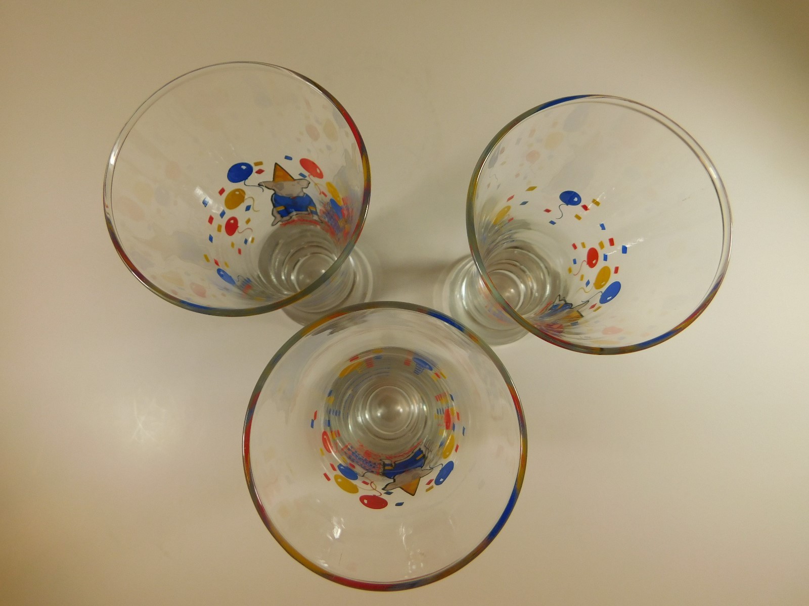 3 BUD LIGHT 1987 SPUDS MACKENZIE BEER GLASSES 7 1/4