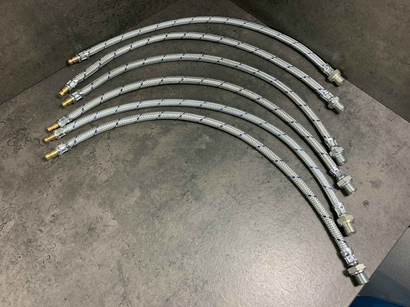 6 Stück Druckluftanschlußschlauch Metallgeflecht Panzerschlauch