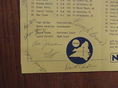 1983-84 NC Wesleyan Women Basketball Program(13 Signed/LAURA FERRELL/ETHEL PERRY