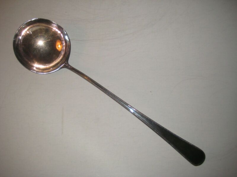 Large Antique Georgian 1785 Sterling Silver Soup Punch Ladle George Smith 13 3/4