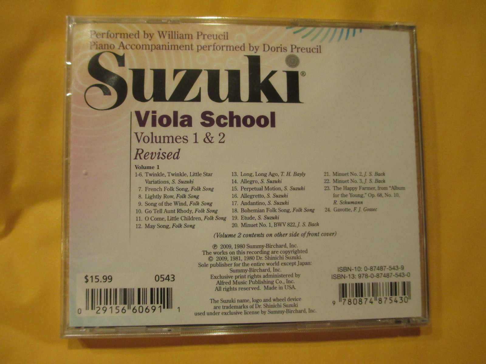 SUZUKI VILOA SCHOOL CD / COMPACT DISK - Volume 1 and 2 Revised edition