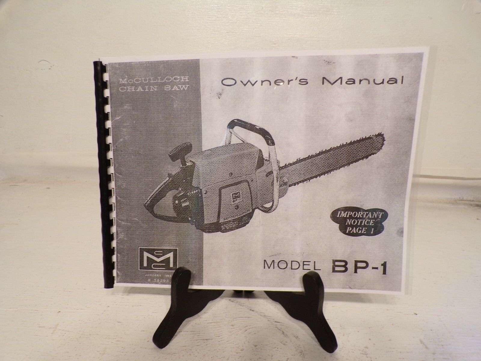 とは VINTAGE McCULLOCH CHAINSAW OWNERS MANUAL. MODEL BP-1. Made