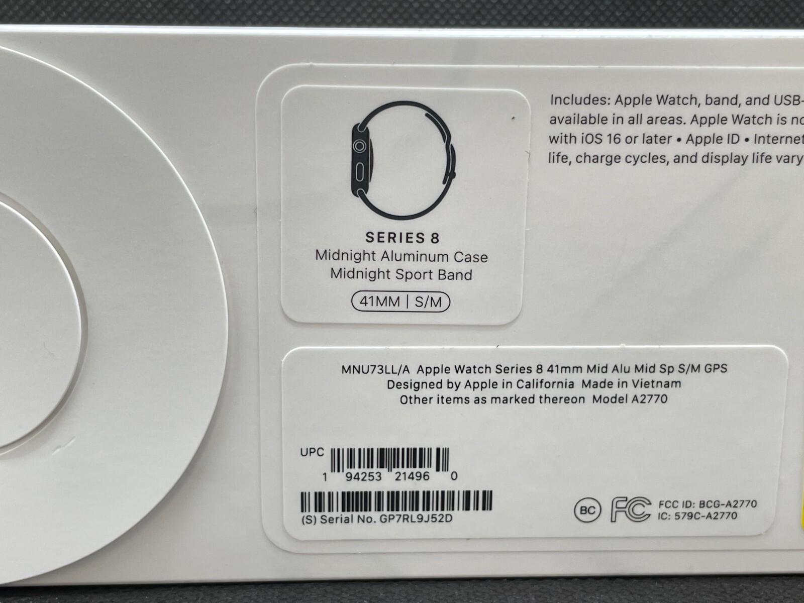 ⭐ Apple Watch Series 8 41mm GPS Midnight MNU73LL/A NEW