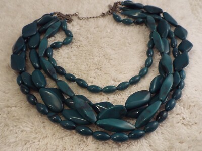 MARK Multi Strand Teal Bead Necklace (B39)