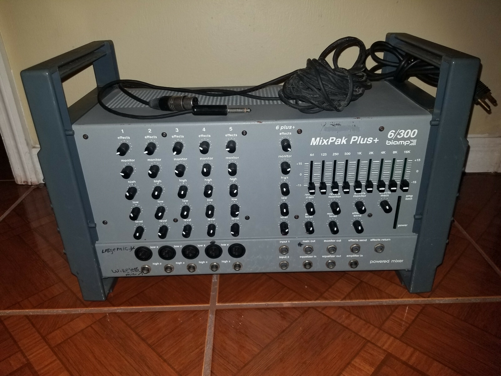 Biamp MixPak Plus Multi-Channel Powered Mixer 6/300 with Wireless