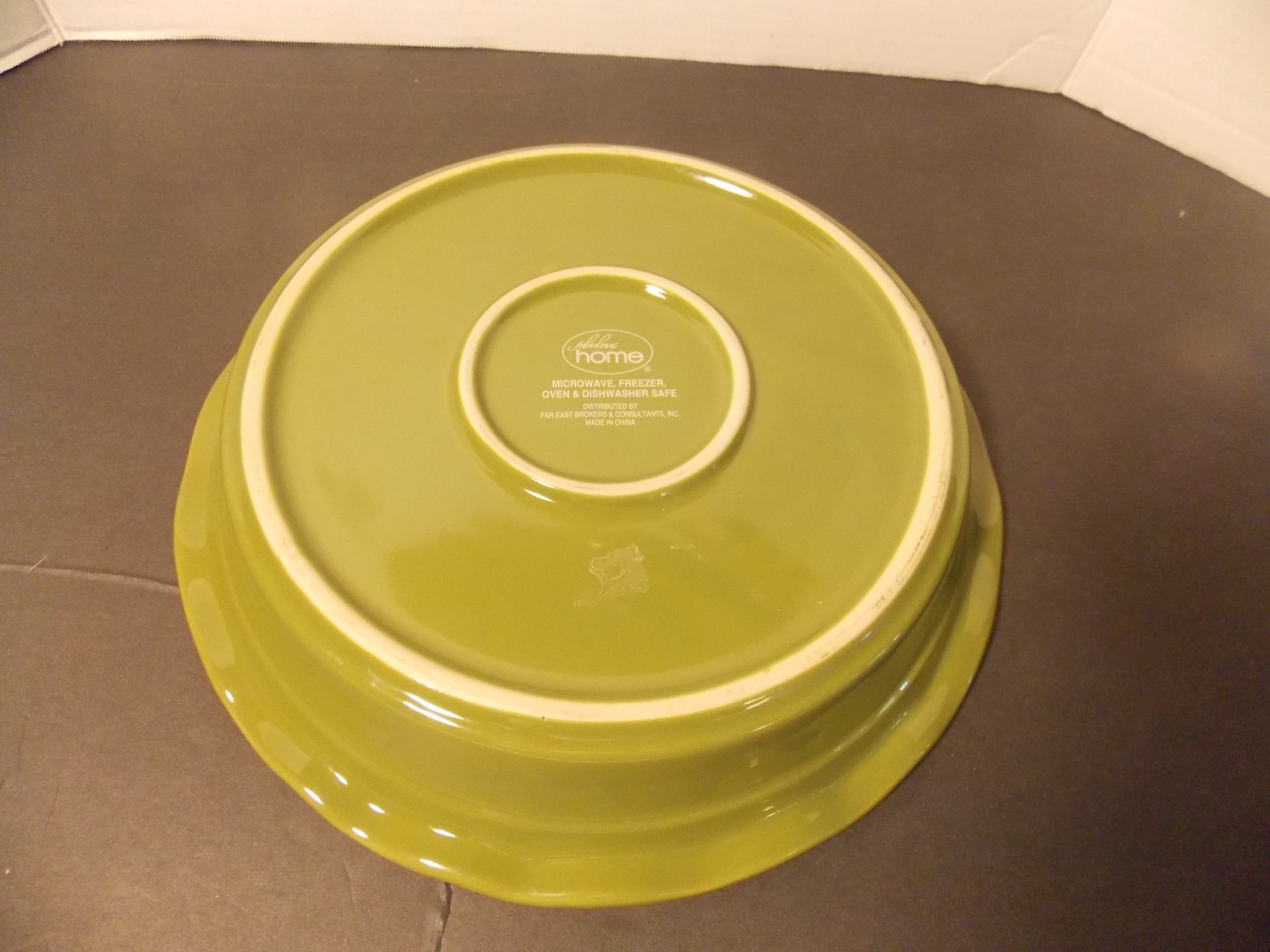 10 inch deep dish pie plate by Fabulous Home Green & White