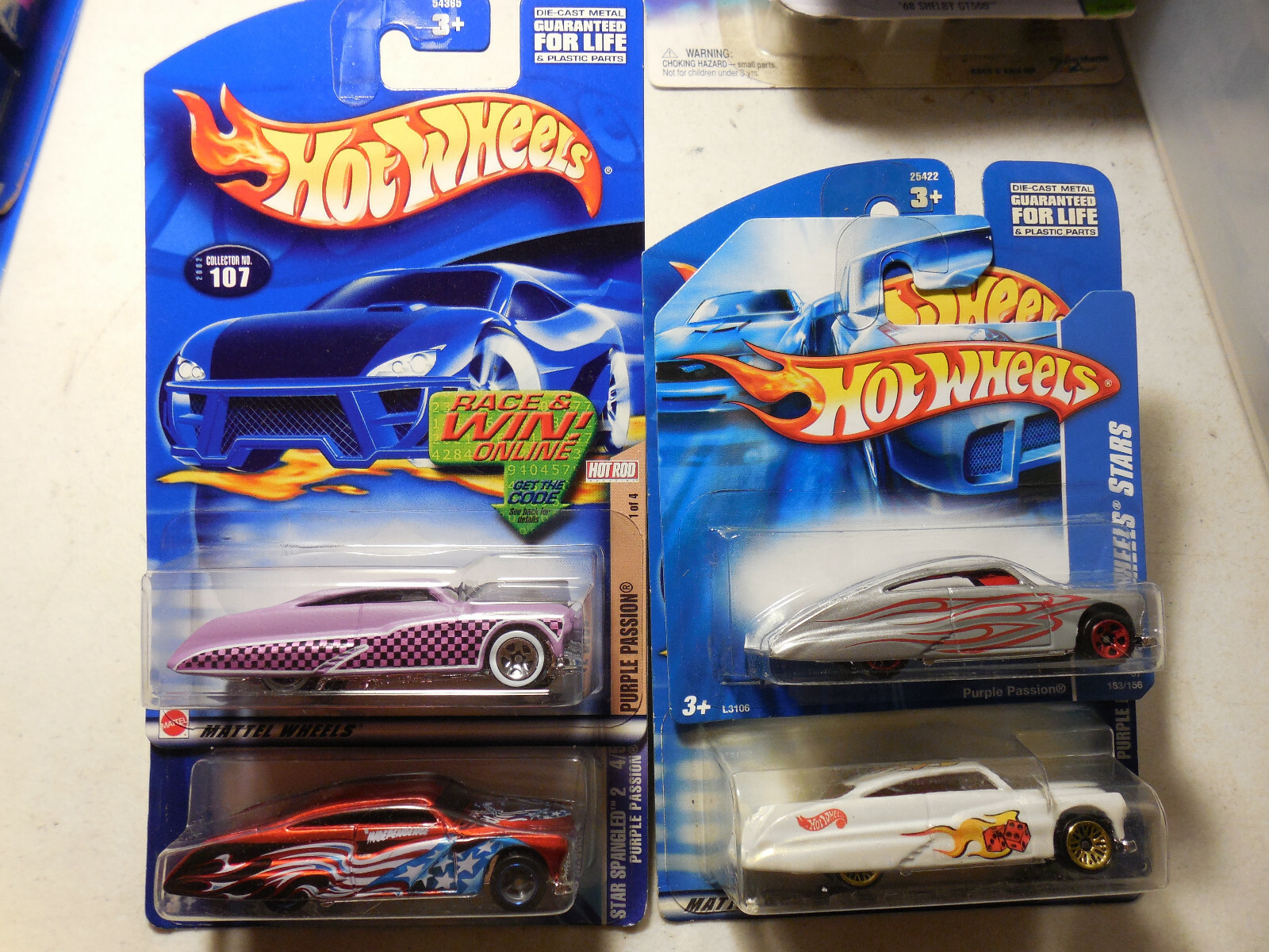 HOT WHEELS Purple Passion LOT 4 HOT ROD ALL STARS SPANGLED