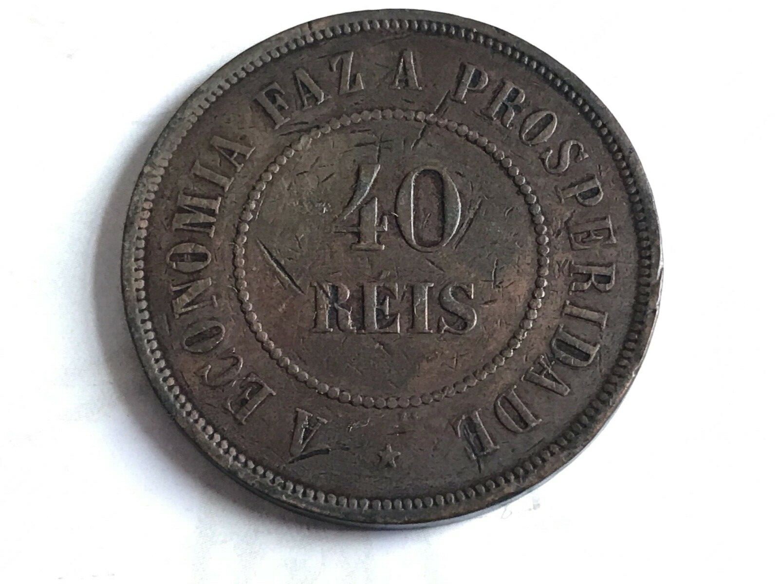 KKKKKKK　r40 GI BRZI 1900 Brazil 40 Reis Bronze 12 g ⌀ 30 mm KM# 491 | eBay