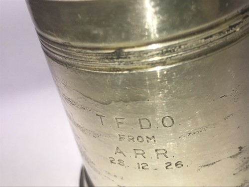 Early English Sterling Silver Tankard Stokes & Ireland Chester England