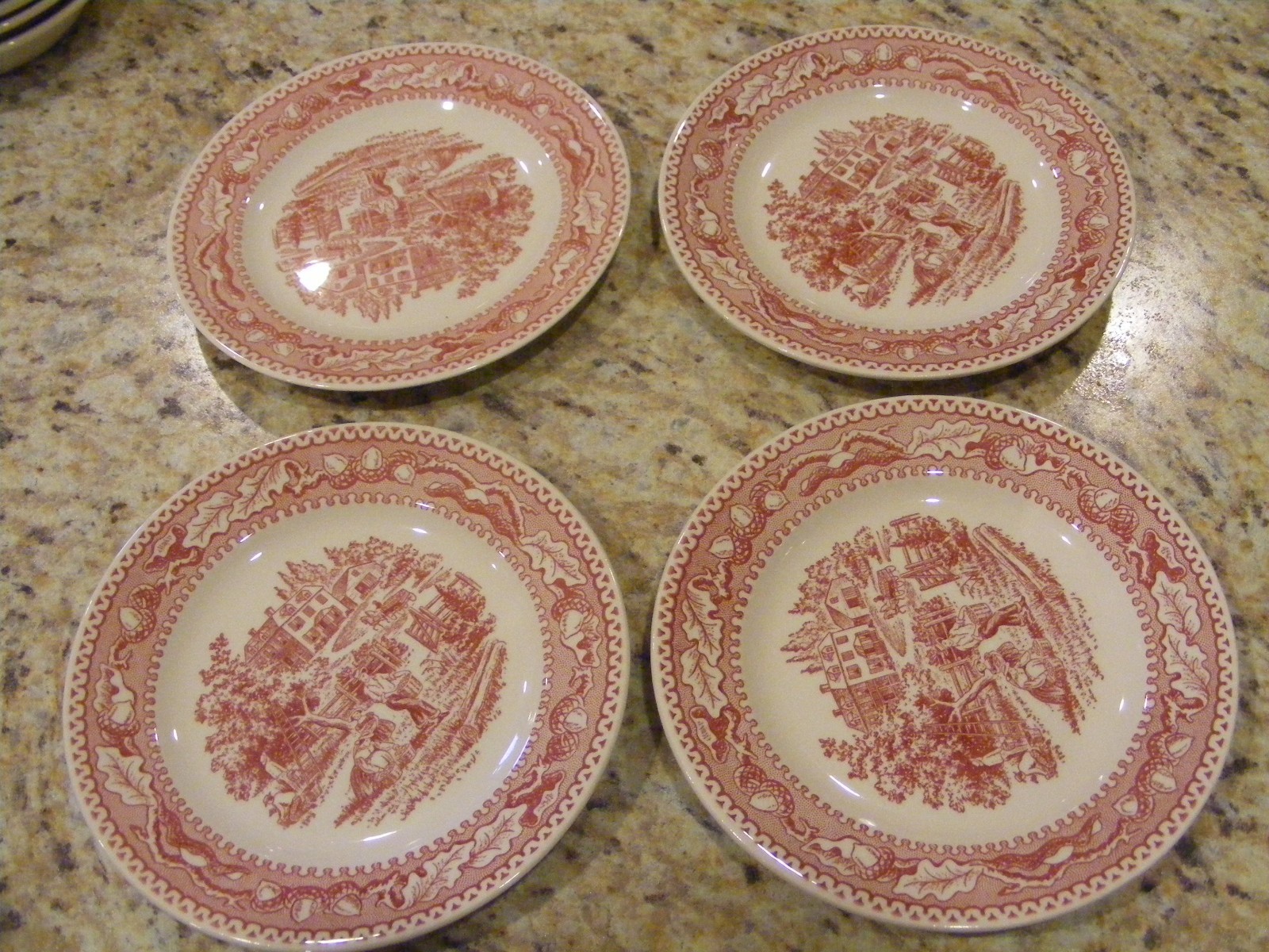 Royal Ironstone China Memory Lane 6 3/8” Bread & Butter Plate 1965 Red Transfer