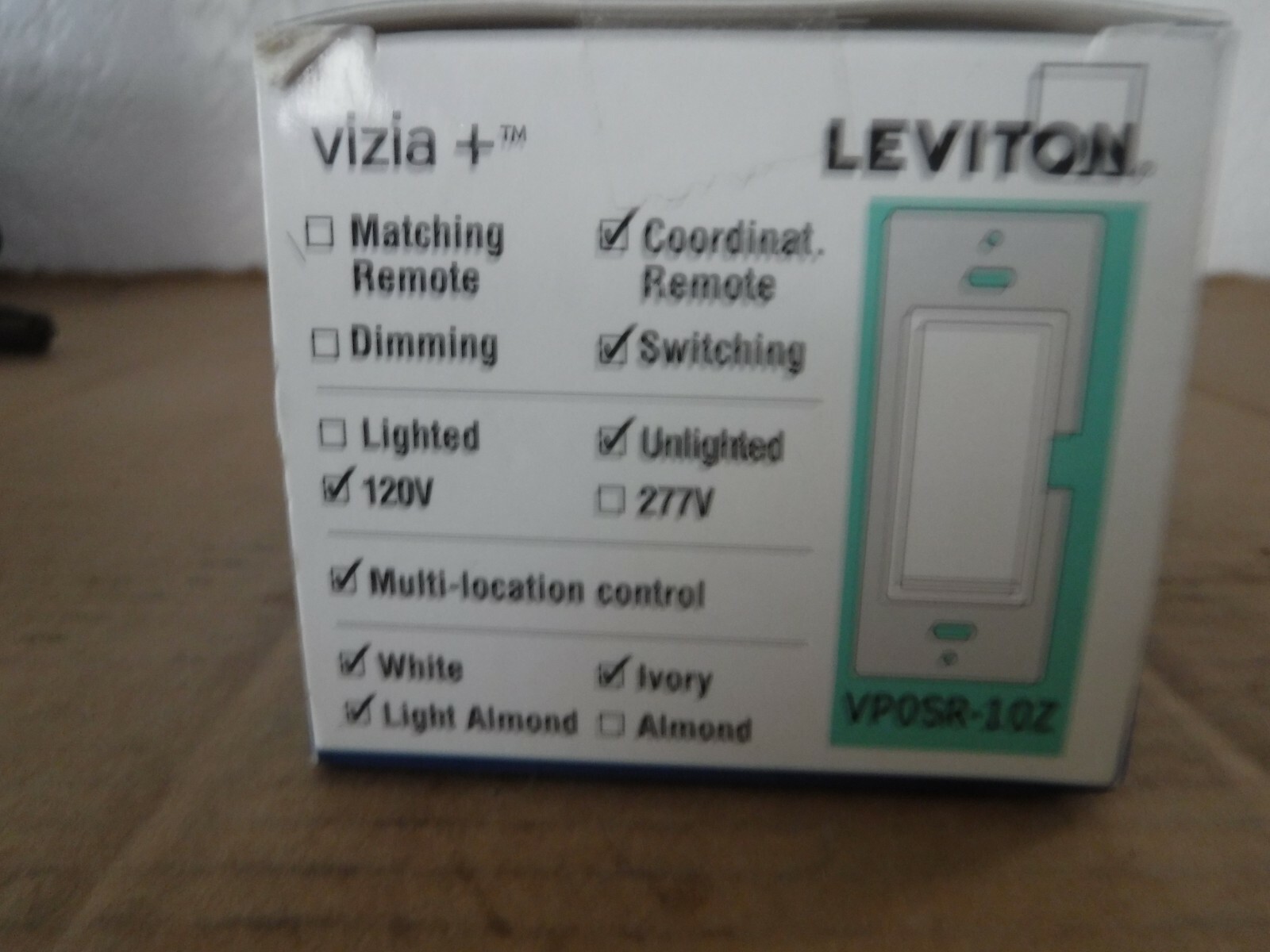 Leviton VP0SR-10Z Coordinating Switch Remote With 3 Color Options -