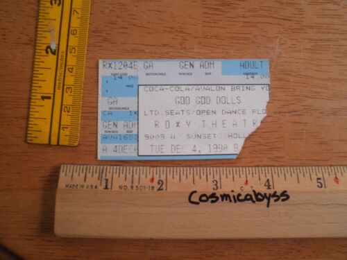 Goo Goo Dolls concert ticket 1990 Los Angeles