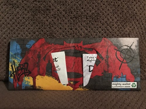 Batman Vs Superman Mighty Wallet Loot Crate Exclusive Tyvek Recycled Design
