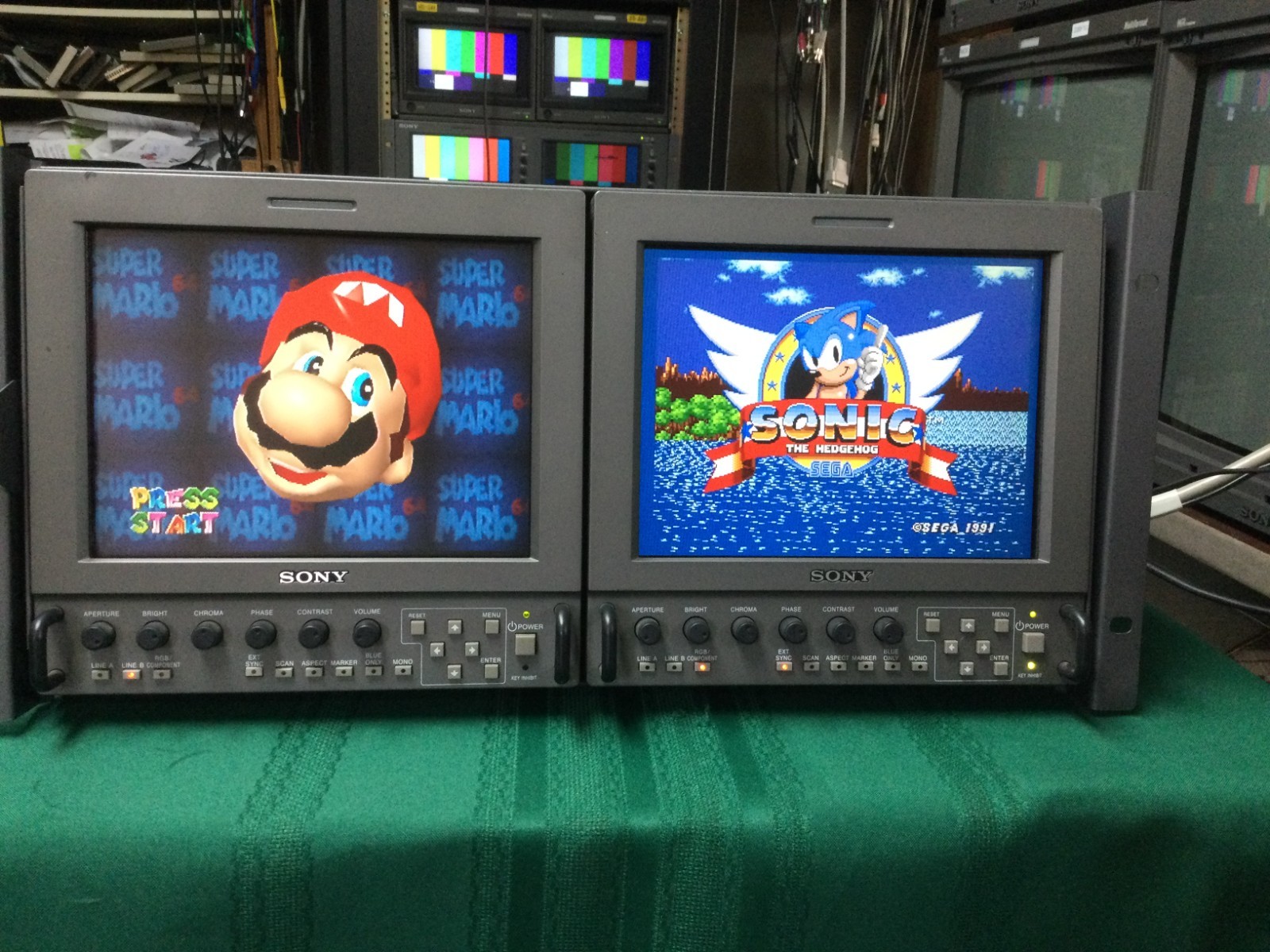 TWO SONY LMD-9020 MONITORS WITH RACK MOUNT MB-525 BVM PVM | eBay