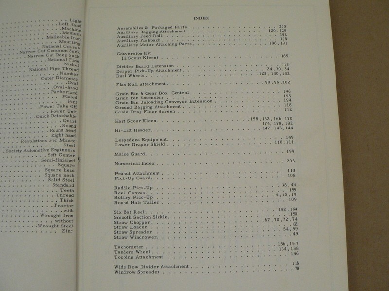 Allis Chalmers Dealers Parts Catalog Attachments 60 Series Harvesters 1959