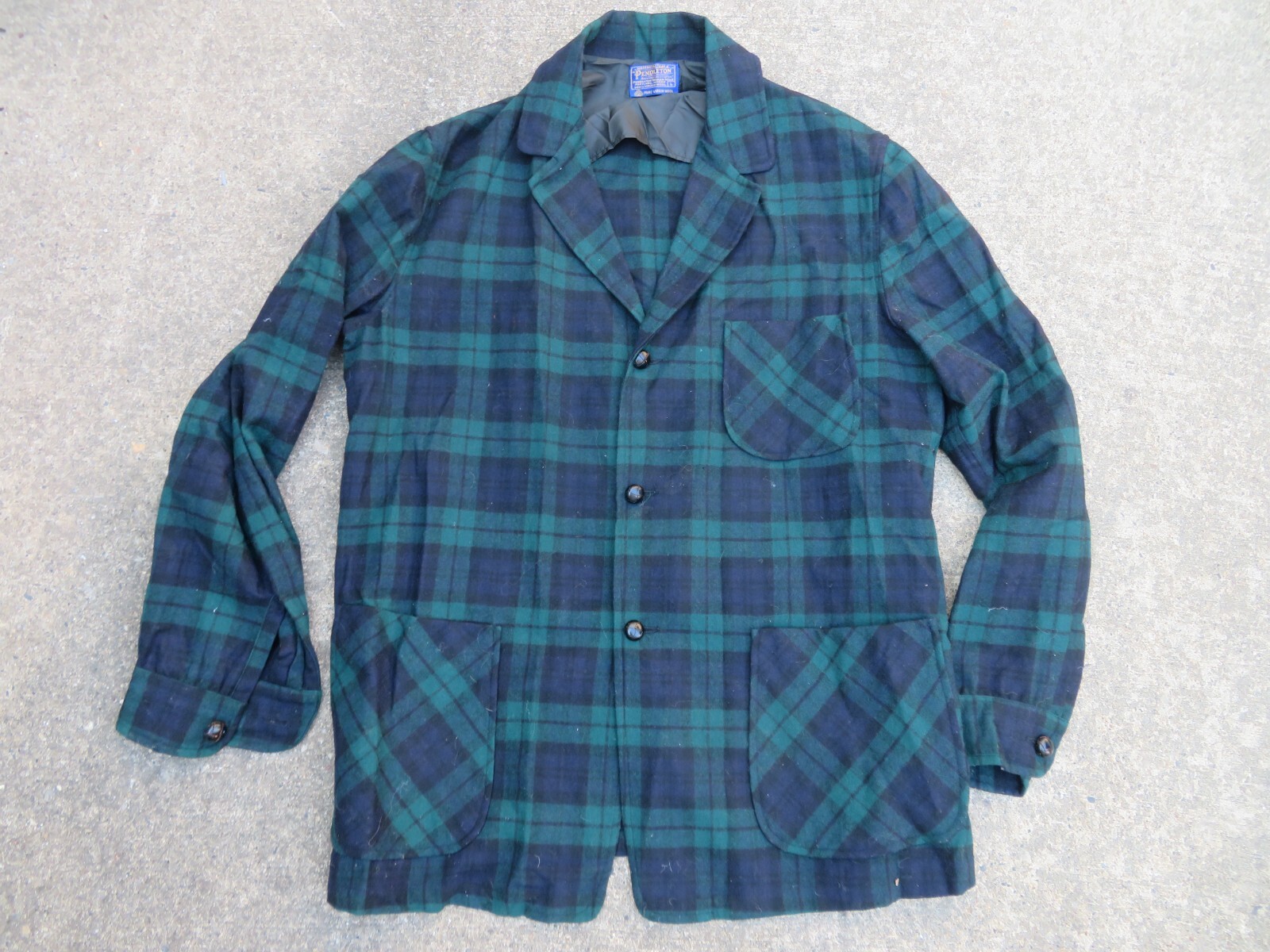 Vintage Pendleton Blazer Jacket Mens Large Tartan Plaid 100