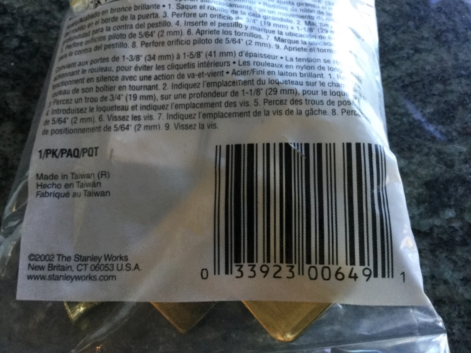 2 Stanley Brass Roller Catch 31-0360 for interior doors closet door 7/8 cabinet