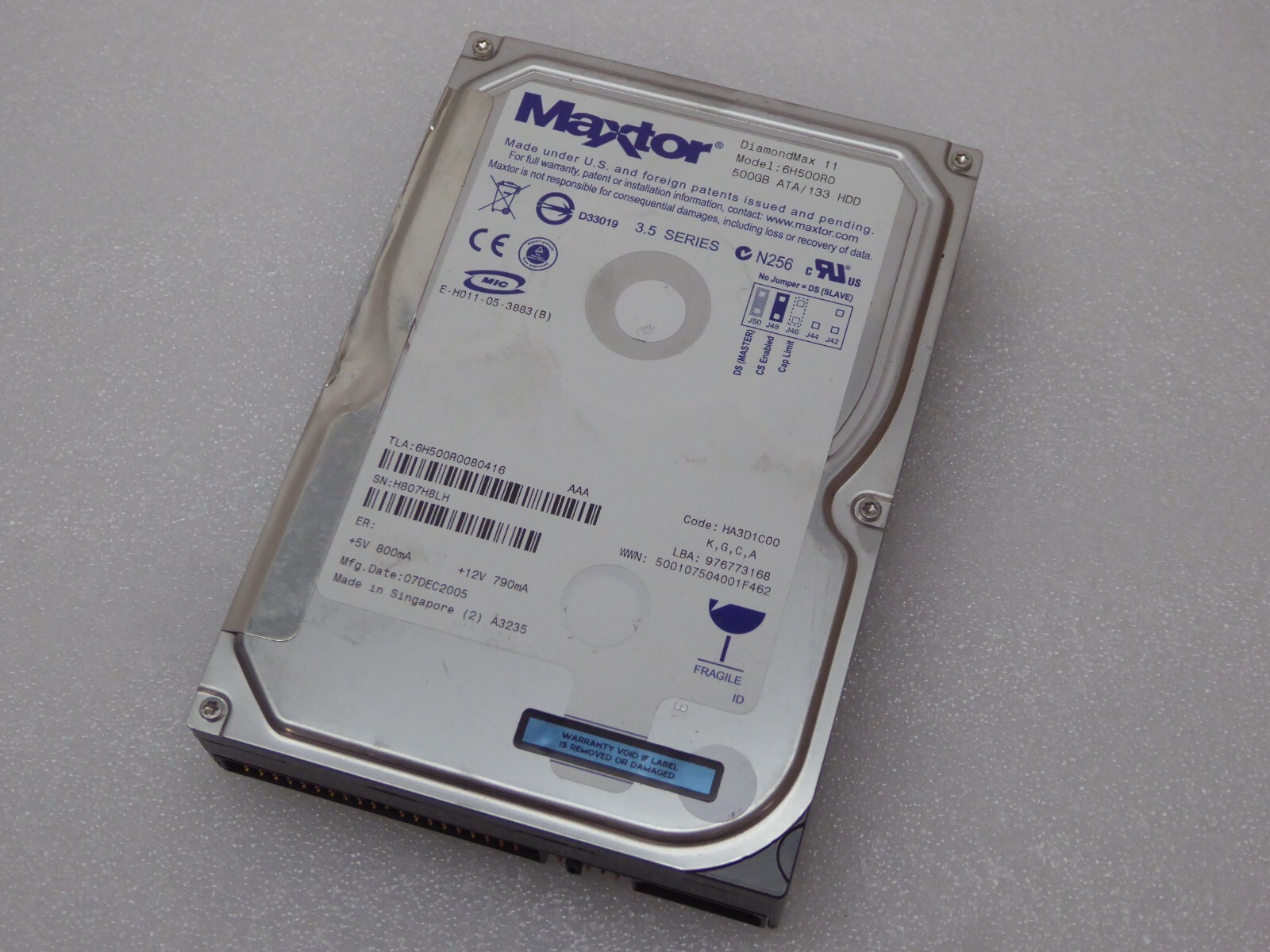 Maxtor 6H500R0 500GB IDE 3.5