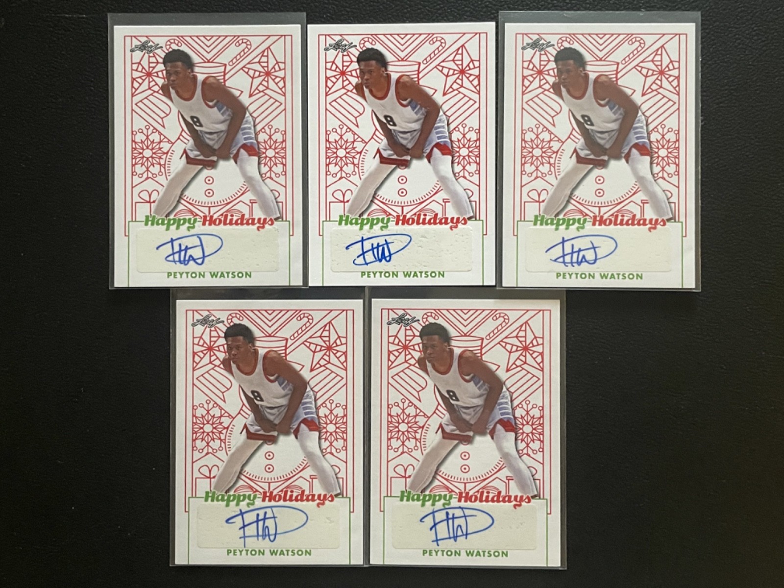 2023 Leaf Happy Holidays Peyton Watson Auto Autograph RC Rookie Lot Of 5 #38