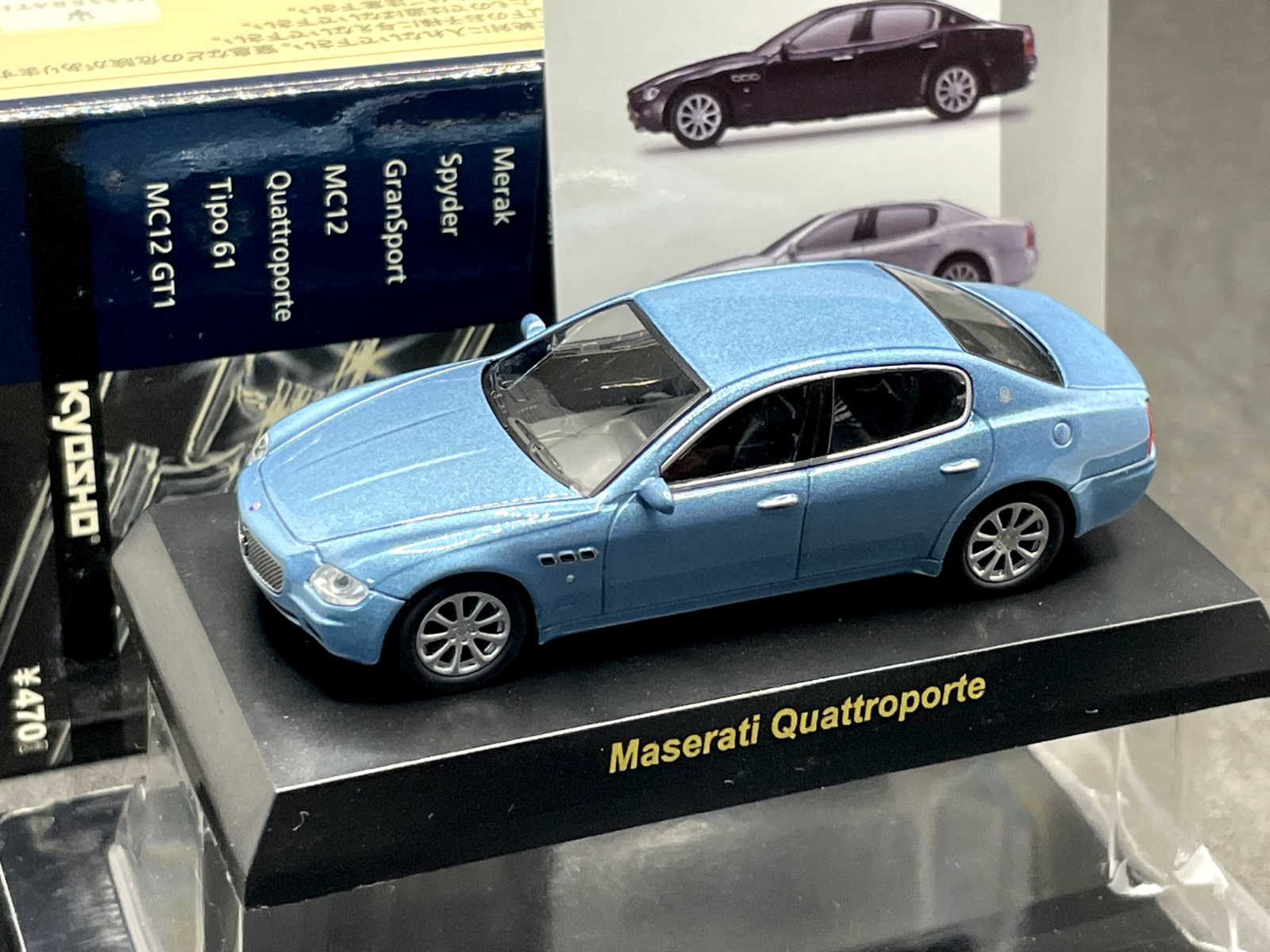 Kyosho 1/64 Maserati collection Quattroporte Blue diecast Kyosho 1/64 Maserati collection Quattroporte Blue diecast