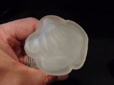 Antique or Vintage Clear Pressed Glass Vanity Perfume Bottle with Stopper (b)