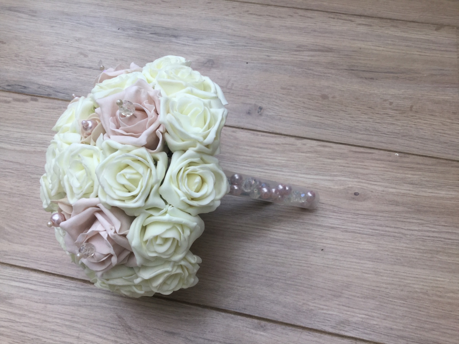 Wedding Flowers Blush Pink Ivory Champagne Beige Roses Posy