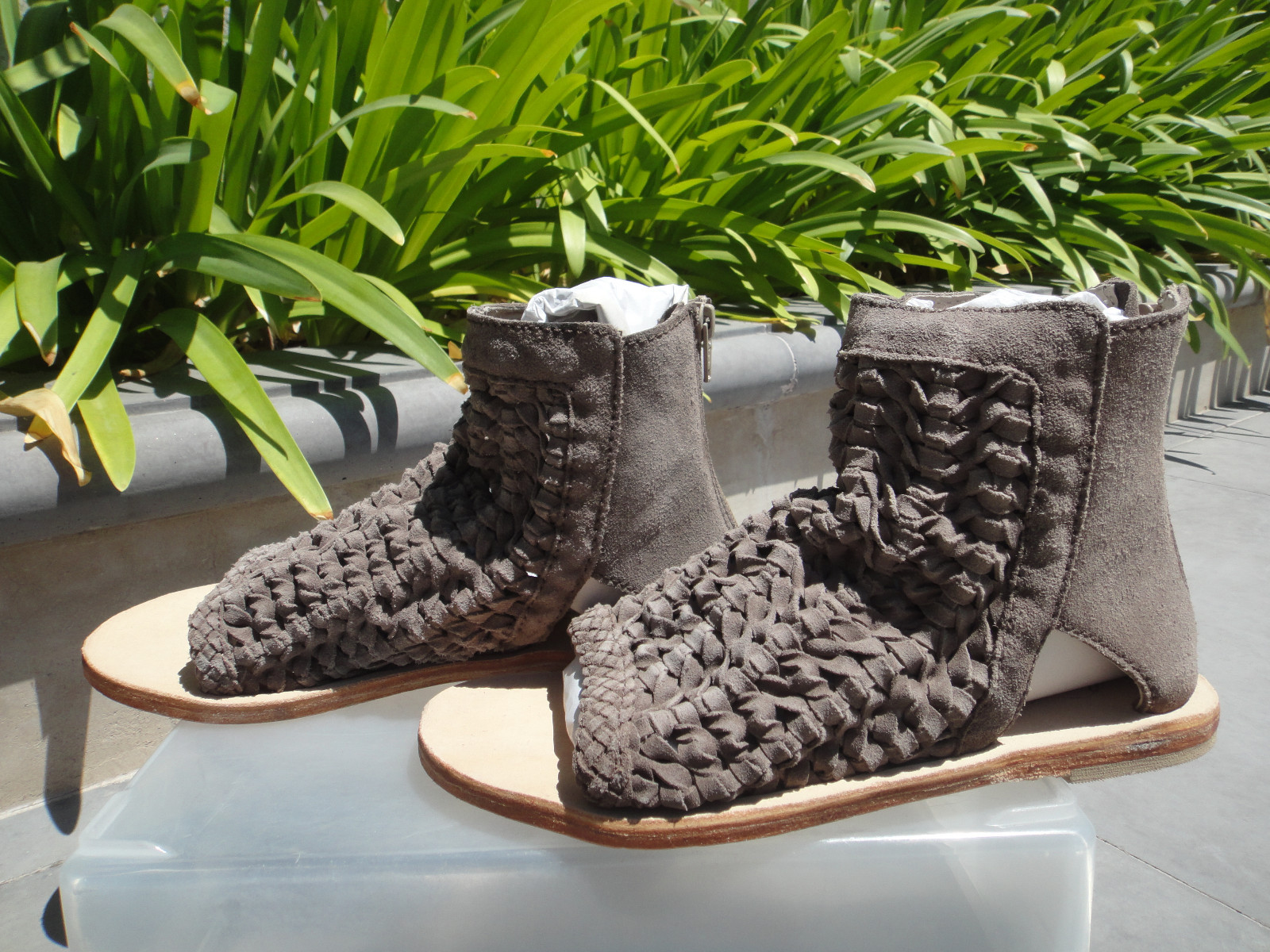 Free People ISLAND CRUISER Woven Suede Ankle Boot Booties