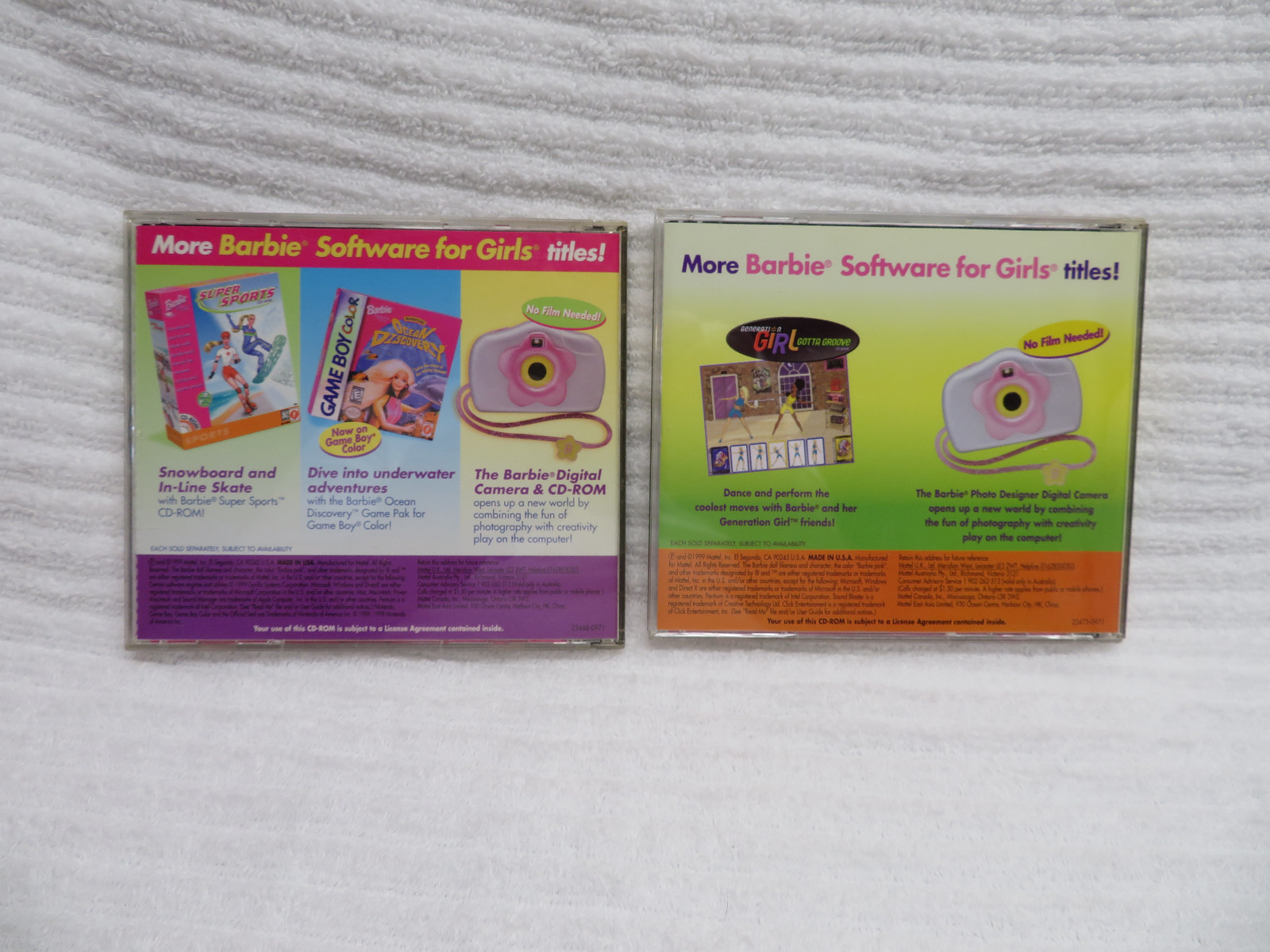LOT OF 7 CHILDRENS CD LEARNING EDUCATION GAMES DISCS BARBIE POKEMON DISNEY