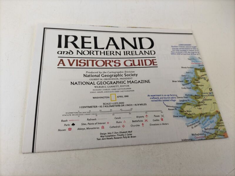 National Geographic Map of Ireland - April 1981