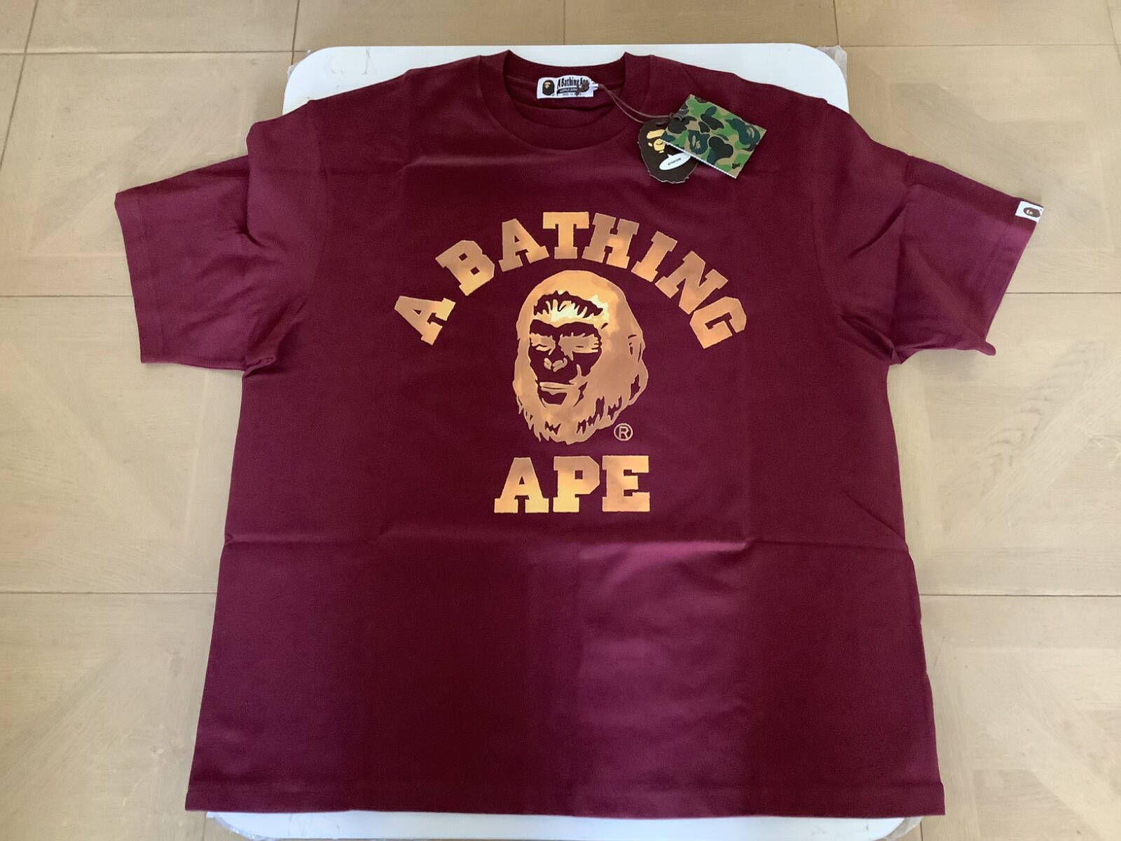 トップス A BATHING APE COLLEGE LS TEE BURGUNDY Buy Bape